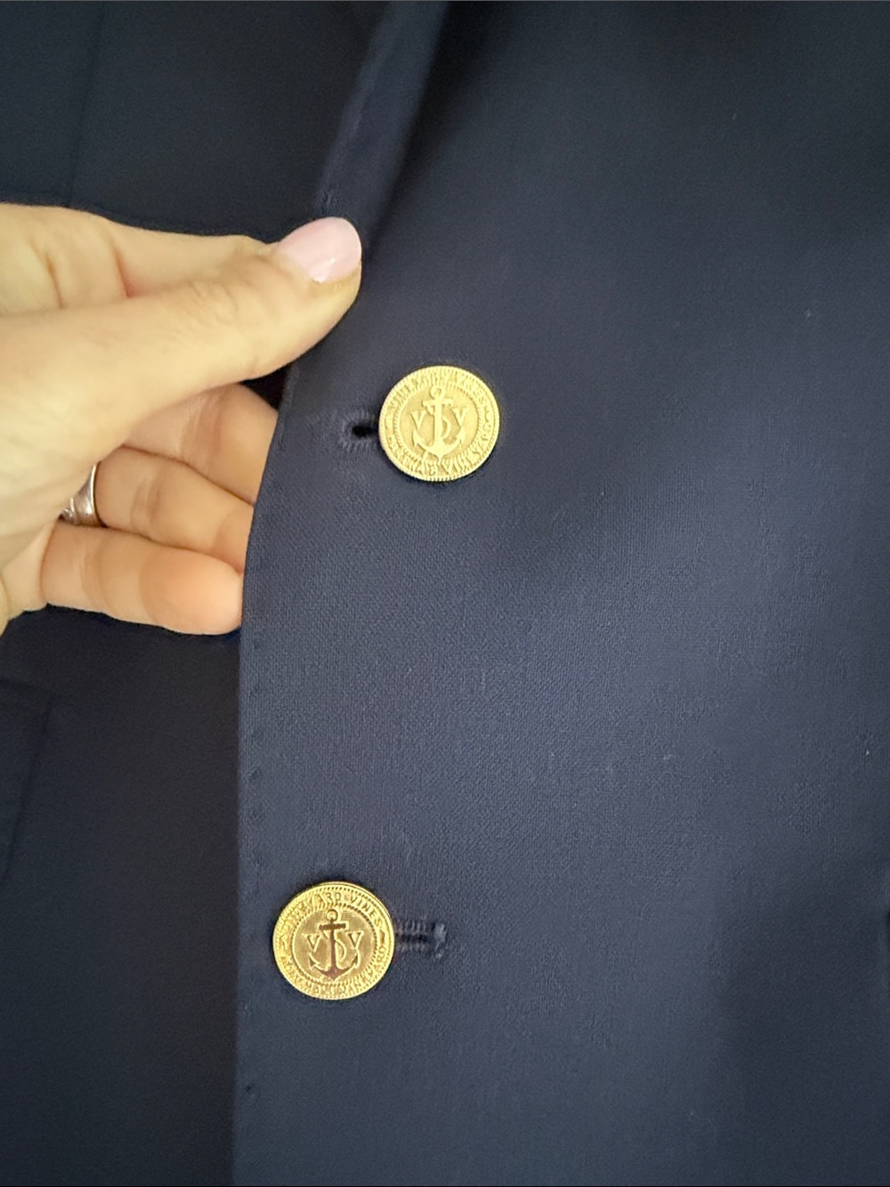 Vineyard Vines Navy Sport Coat with Gold Buttons - Picture 3 of 3